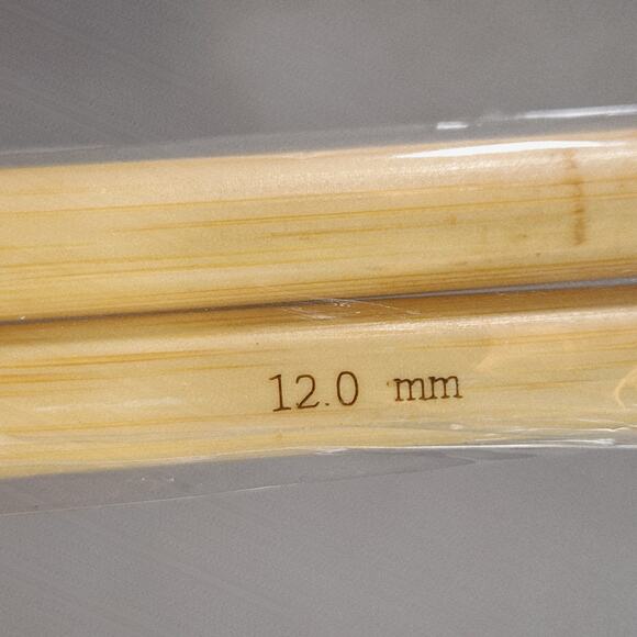 Bamboo Knitting Needles 13" 12mm Ball End 20 pairs available other sizes too NEW - Picture 2 of 7